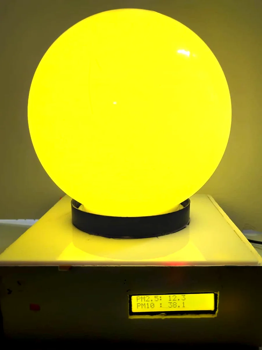Original AirOrb ambient weather and air-quality display prototype